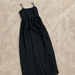 Sleeveless black maxi dress, size S
